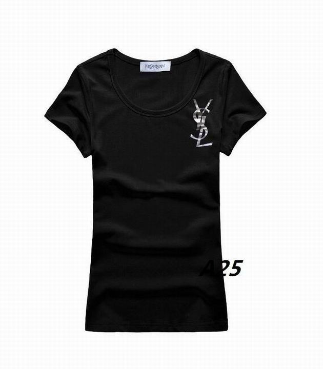 YSL short round collar T woman S-XL-032
